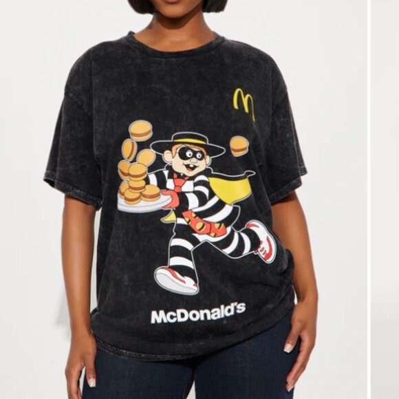 Fashion Nova Tops - Fashion Nova Hamburgler and Flying Hamburgers Oversized Tee